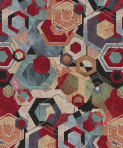 Gobelin Artistic Geometry stof met zeshoeken meubelstof gordijnstof decoratiestof