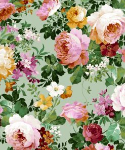 gordijnstof decoratiestof printstof ottoman bloemenstof F03550-02