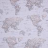 linnenlook World Map stof met wereldkaart printstof gordijnstof decoratiestof 07189-01, 1.104530.1290.110