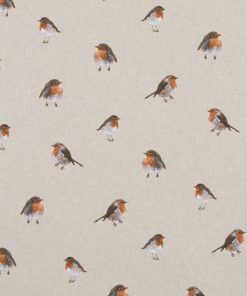 linnenllook Robin stof met roodborstjes decoratiestof F07299-271, 10-104530-1685-275