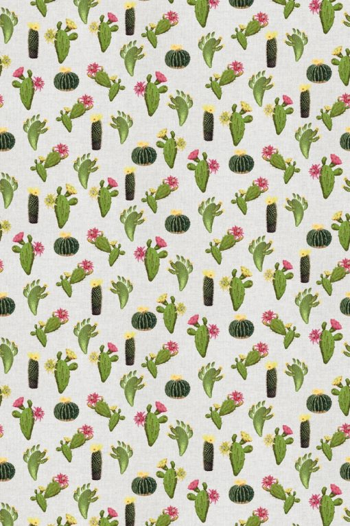 Linnenlook Mini Cactus stof met cactussen decoratiestof 07299-278, 1-104530-1692-535