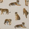 linnenlook Tiger Life stof met tijgers decoratiestof F07299-294, 1-104530-1708-275