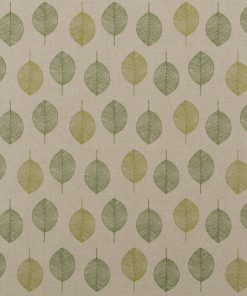 Linnenlook Scandi Green stof met blaadjes decoratiestof 07299-307, 1-104530-1721-540