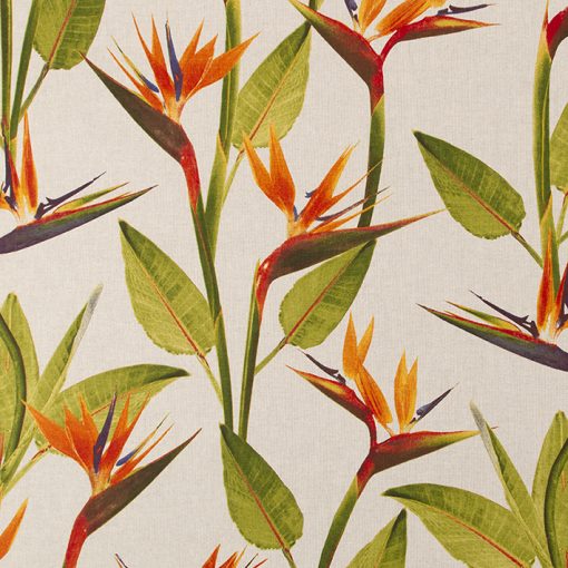 linnenlook Craneflower stof met papegaaibloem decoratiestof F07299-315, 104530-1729-520