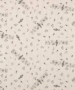 linnenlook Song Notes stof met zangnoten decoratiestof F07299-332, 1-104530-1746-630