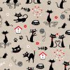 linnenlook Cats stof met katten gordijnstof decoratiestof F07299-34, 1-104530-1455-650