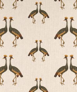 linnenlook Cranes stof met kraanvogels decoratiestof F07299-343, 1-104530-1757-535