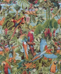 gobelin dieren 039 stof met papegaaien decoratiestof gordijnstof meubelstof F87420-01, 1-251030-1496-655