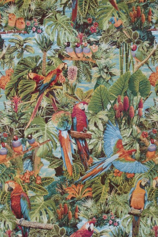 gobelin dieren 039 stof met papegaaien decoratiestof gordijnstof meubelstof F87420-01, 1-251030-1496-655